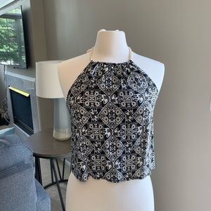 Open Back Halter Tank Top